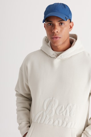 Felpa in pile con cappuccio - Beige