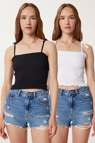 2 crop top - Nero e bianco