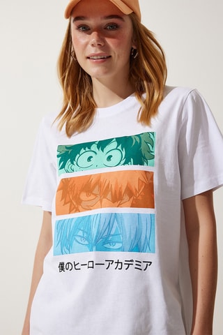 T-shirt oversize My Hero Academia - Bianco