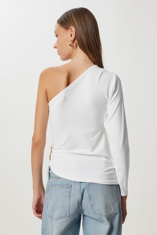 Crop top asimmetrico - Ecrù