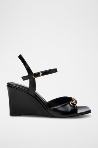 Sandali con zeppa - Nero