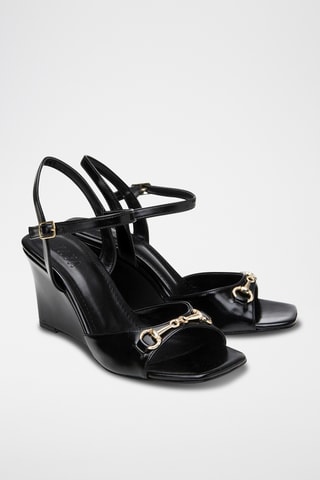 Sandali con zeppa - Nero