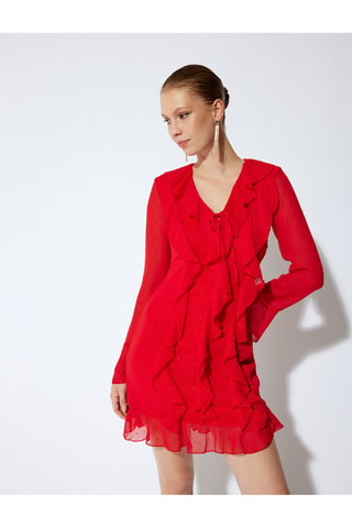 Abito con volant - Rosso