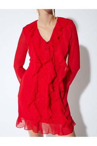 Abito con volant - Rosso