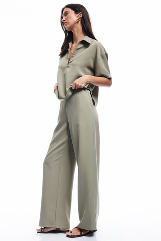 Pantaloni wide legs - Kaki