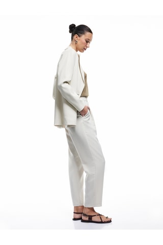 Pantaloni a vita alta - Beige