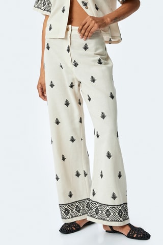 Pantaloni wide legs - Ecrù