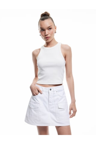 Gonna shorts in jeans - Bianco