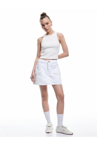 Gonna shorts in jeans - Bianco