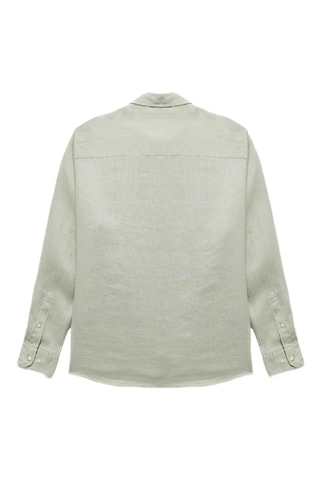 Camicia regular in lino - Verde acqua