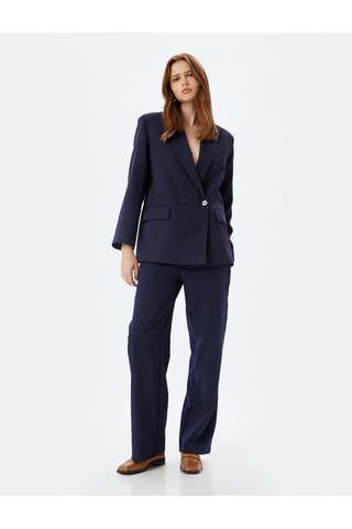 Pantaloni carrot a vita alta - Navy