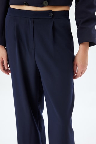 Pantaloni carrot a vita alta - Navy