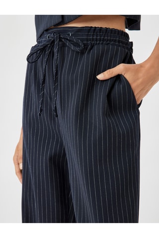 Pantaloni cigarette a vita alta - Navy