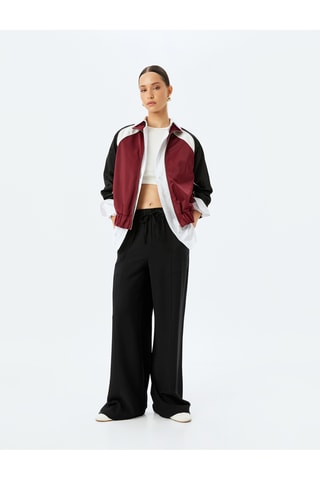 Pantaloni wide legs a vita alta - Nero