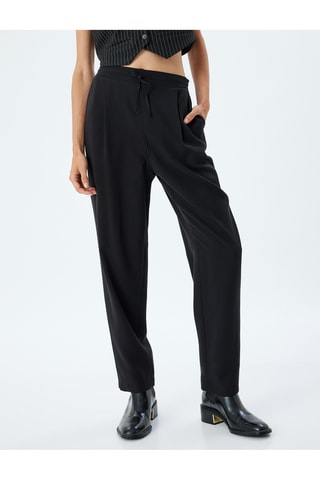 Pantaloni chino a vita alta - Nero