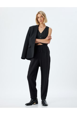 Pantaloni chino a vita alta - Nero
