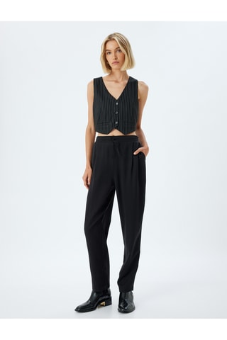 Pantaloni chino a vita alta - Nero