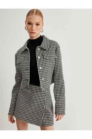 Giacca corta in tweed - Nero