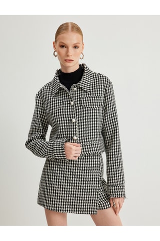 Giacca corta in tweed - Nero