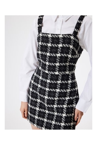 Tuta corta effetto trompe-l’œil in tweed - Nero