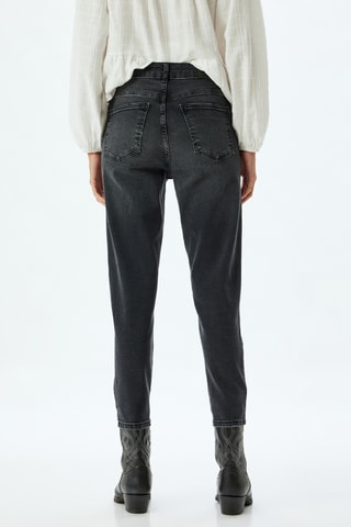 Jeans slim a vita alta - Nero