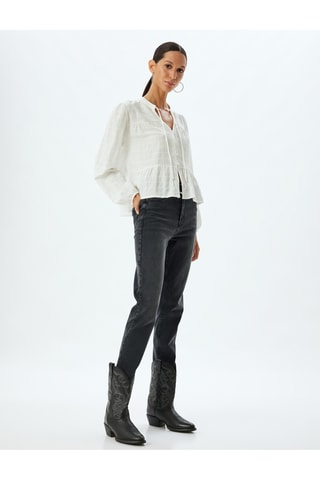 Jeans slim a vita alta - Nero