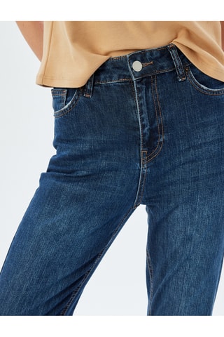 Jeans straight a vita alta - Indaco