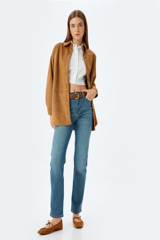 Jeans a vita alta - Verde acqua