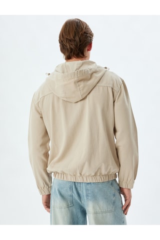 Giacca in jeans con cappuccio - Ecrù