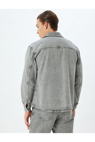 Giacca oversize in jeans - Grigio