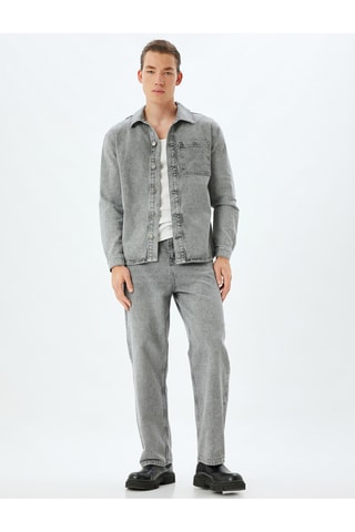 Giacca oversize in jeans - Grigio