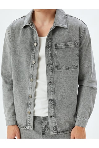 Giacca oversize in jeans - Grigio