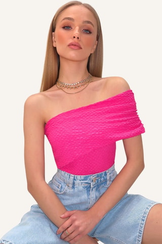 Top asimmetrico - Fucsia
