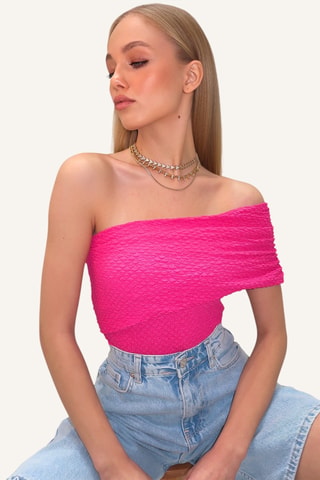 Top asimmetrico - Fucsia