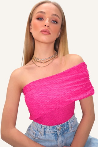 Top asimmetrico - Fucsia