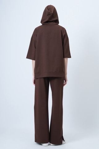 Felpa con cappuccio e pantaloni - Marrone