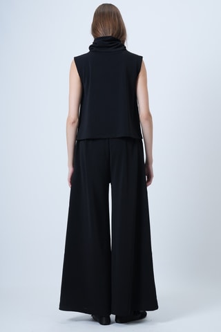 Top e pantaloni wide legs - Nero