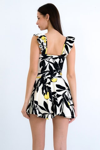 Top e minigonna - Nero e beige