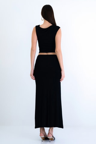 Crop top e gonna lunga - Nero