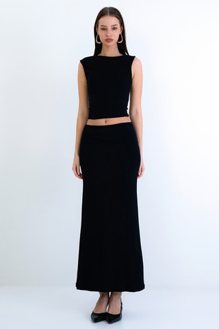 Crop top e gonna lunga - Nero