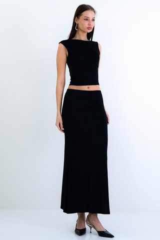 Crop top e gonna lunga - Nero