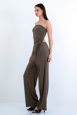 Top bustier e pantaloni - Kaki