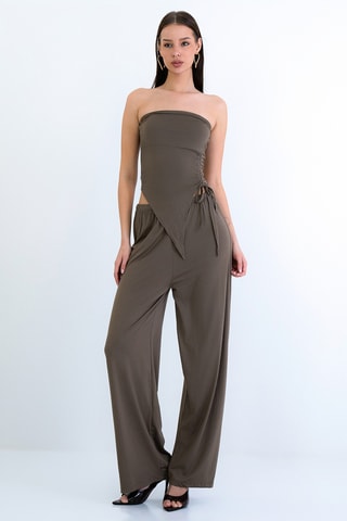 Top bustier e pantaloni - Kaki