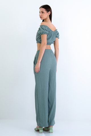 Crop top e pantaloni - Verde chiaro