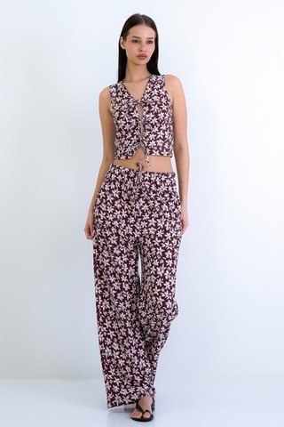 Gilet corto e pantaloni a vita alta - Rosa