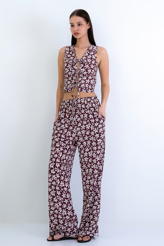 Gilet corto e pantaloni a vita alta - Rosa