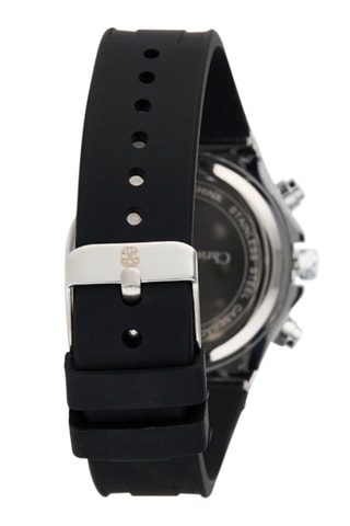 Reloj de cuarzo de silicona - Negro y plateado