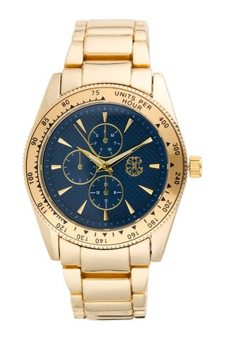 Reloj de cuarzo de metal aleado - Dorado y azul marino