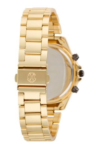 Reloj de cuarzo de metal aleado - Taquímetro y cronógrafo - Dorado y negro