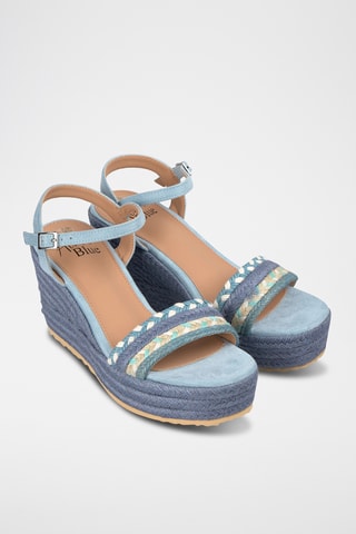 Sandalen met Sleehak - Blauw